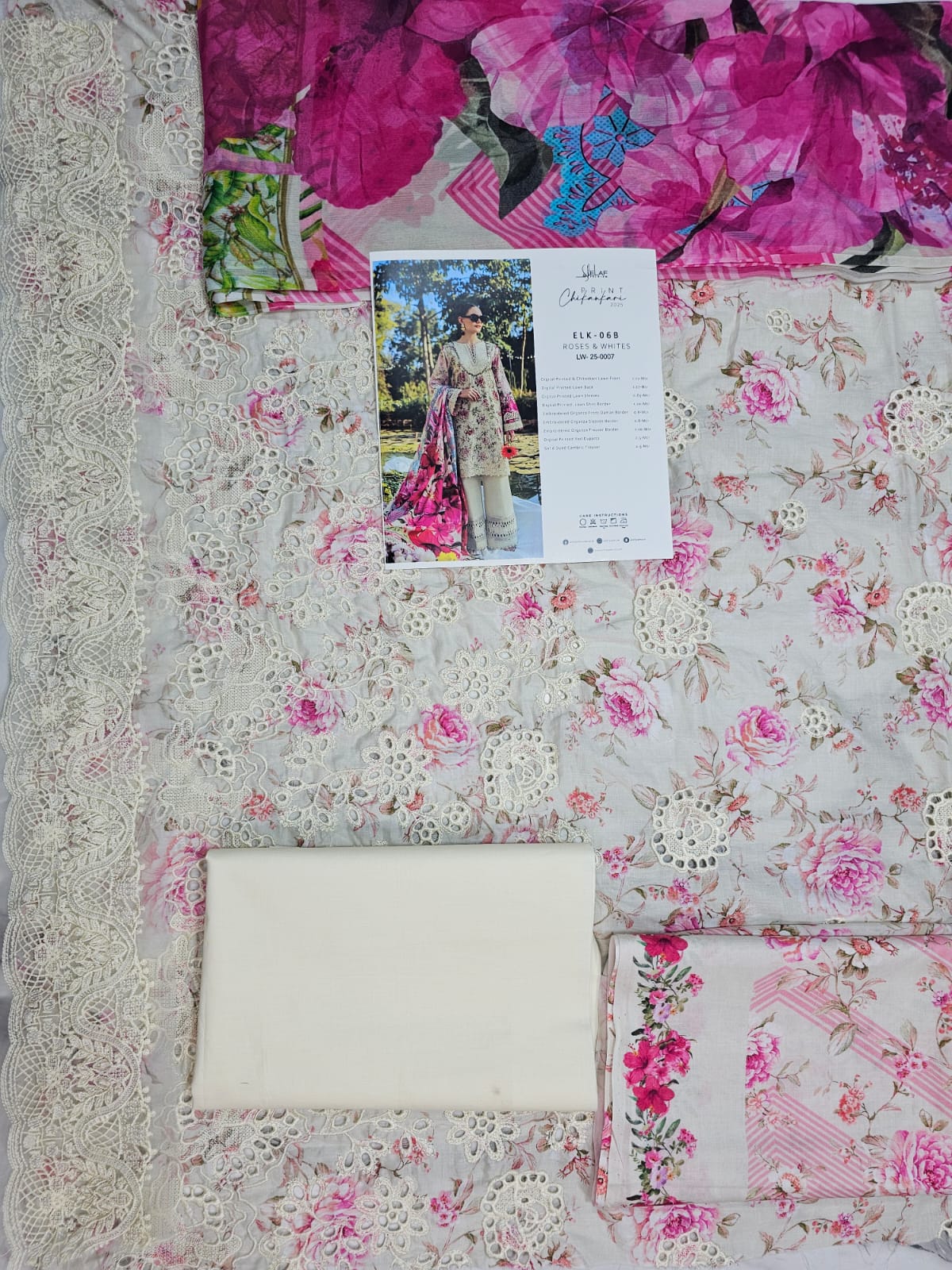 Elaf Print Chikenkari Luxury Lawn 2025