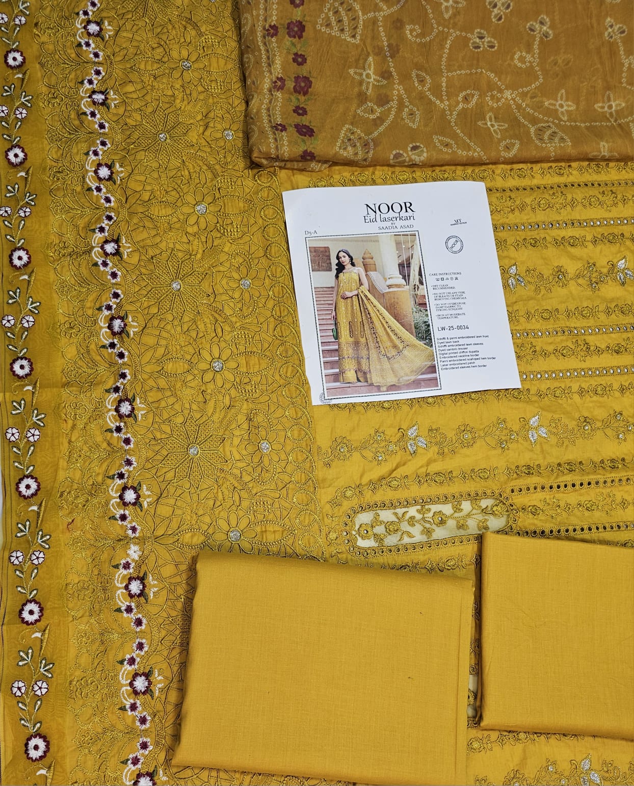 Noor By Sadia Luxury Lawn Laser Chikenkari 2025 Collection