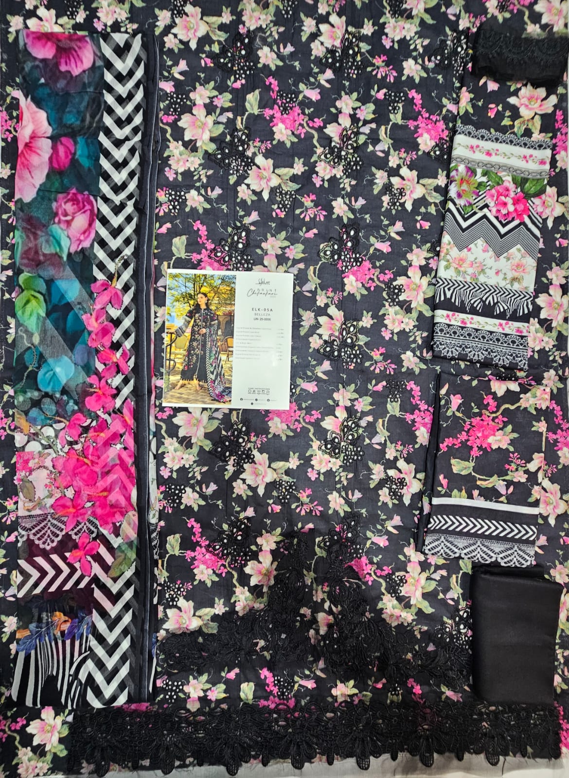 Elaf Print Chikenkari Luxury Lawn 2025