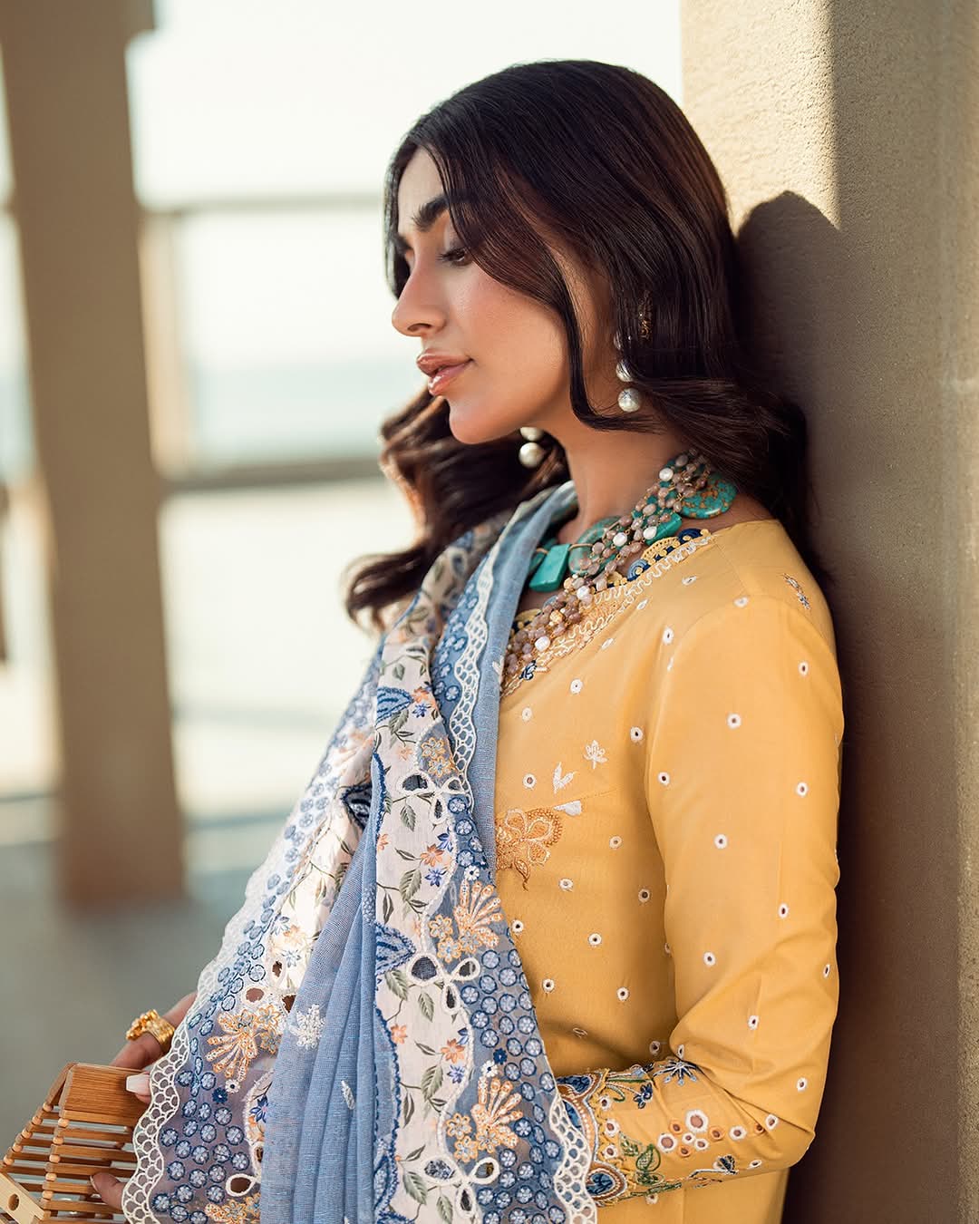 Qalamkar Luxury Lawn 2025 Hit Code 06 Mustard