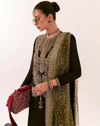 Hussain Rehar party Wear 2025 Hit Code Darya Black Gold