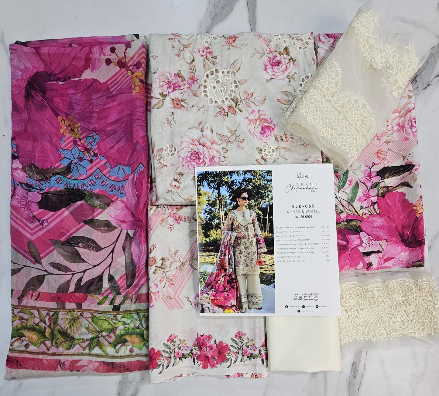 Elaf Print Chikenkari Luxury Lawn 2025