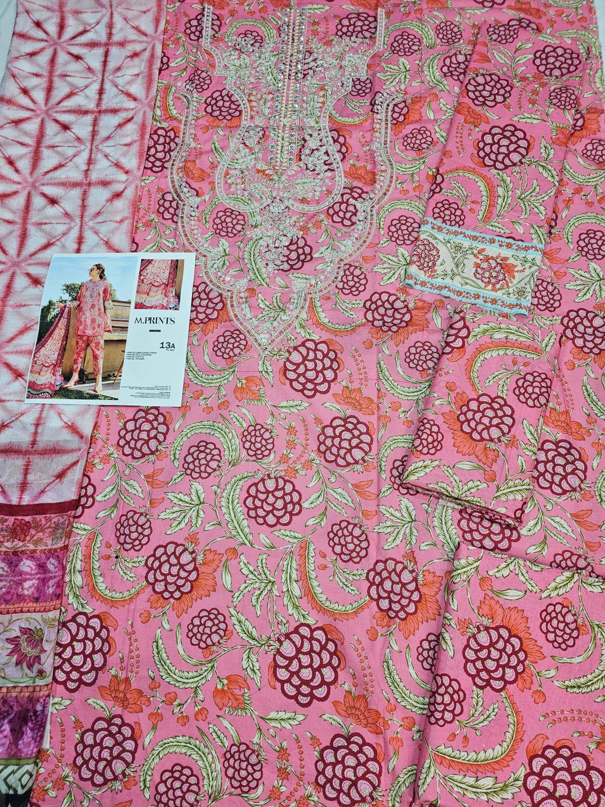 Mariab Mprints Lawn 2025 Hit Code 13A Strawberry Pink