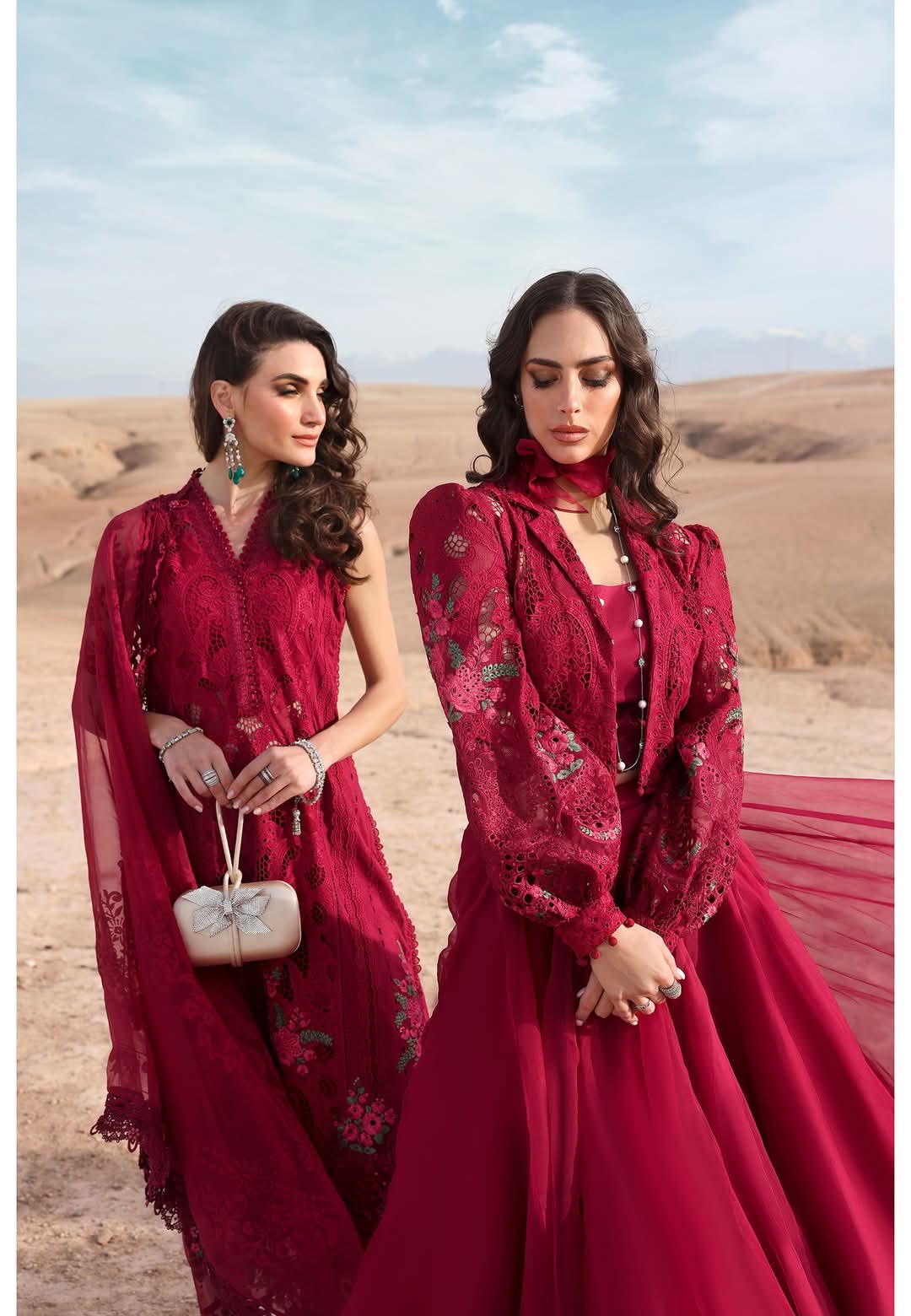 MariaB Luxury Lawn 2025 Hit Code 4A Maronish Red