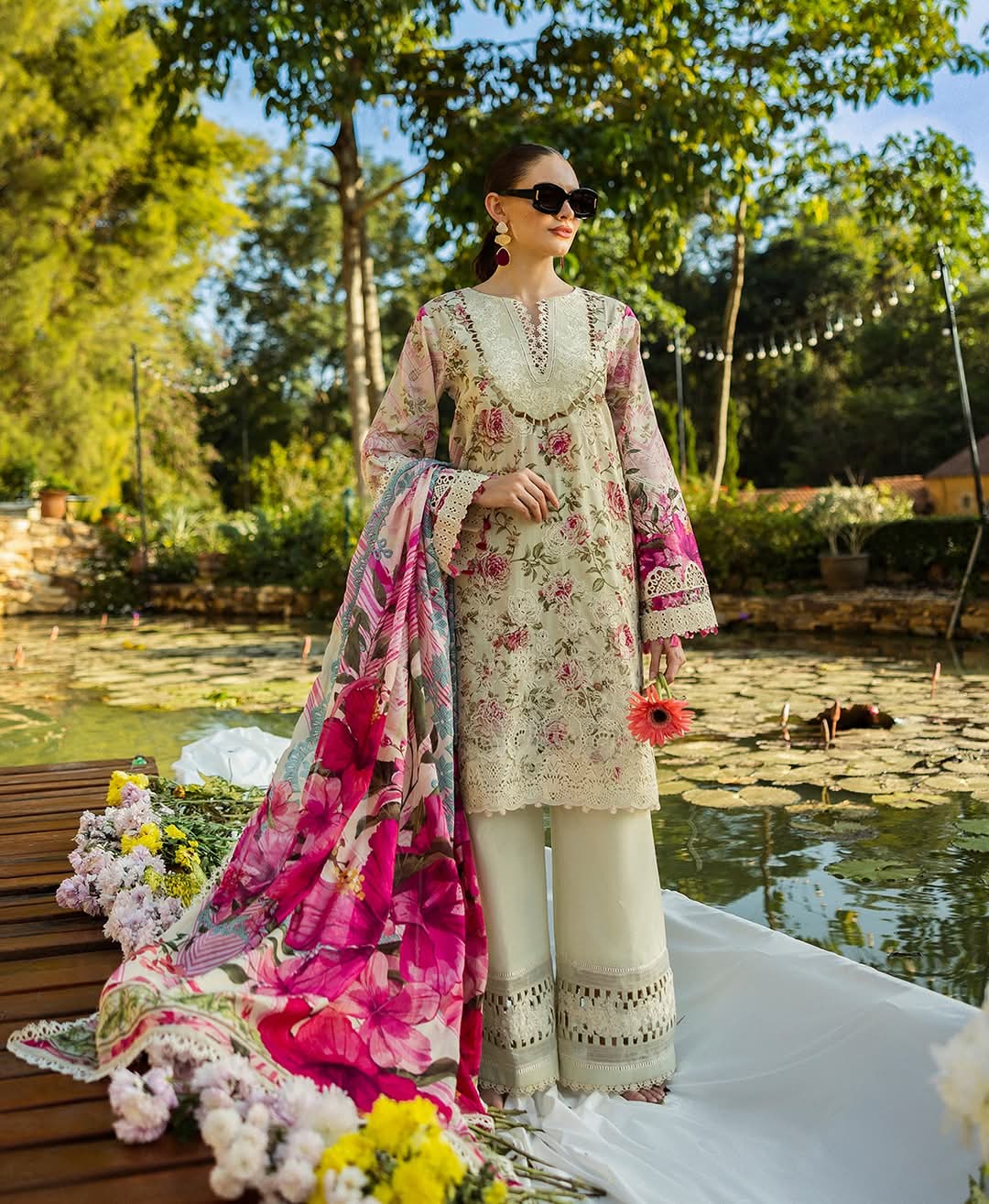 Elaf Print Chikenkari Luxury Lawn 2025