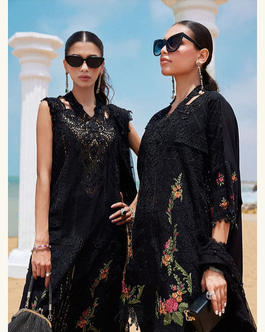 Mariab Eid ul azha Luxury Lawn Collection 2025 Hit Code D1 Black