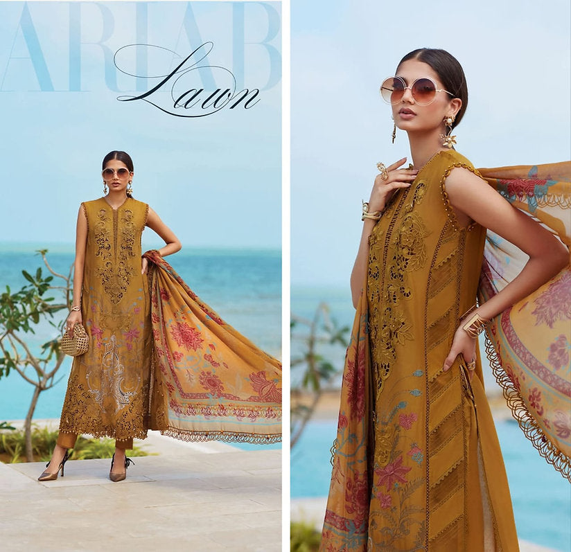 Mariab Eid ul azha Luxury Lawn Collection 2025 Hit Code D6