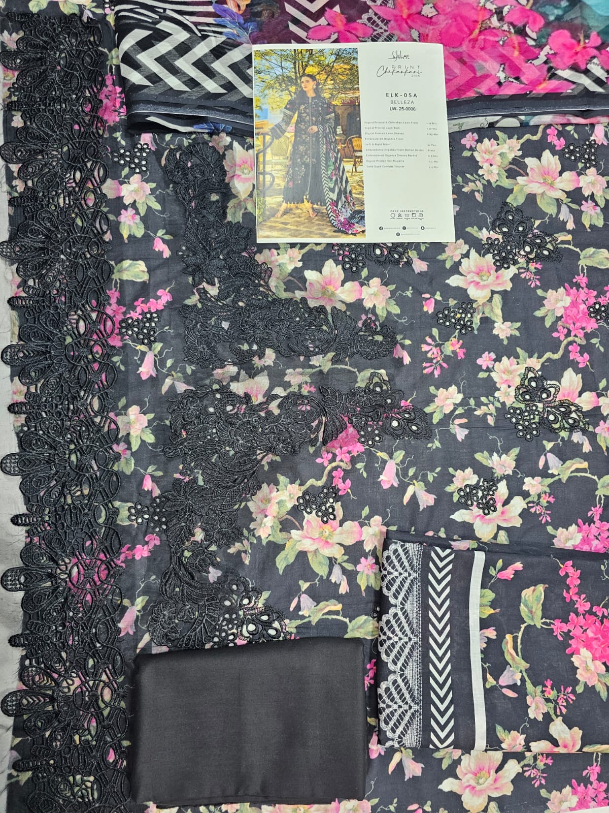 Elaf Print Chikenkari Luxury Lawn 2025
