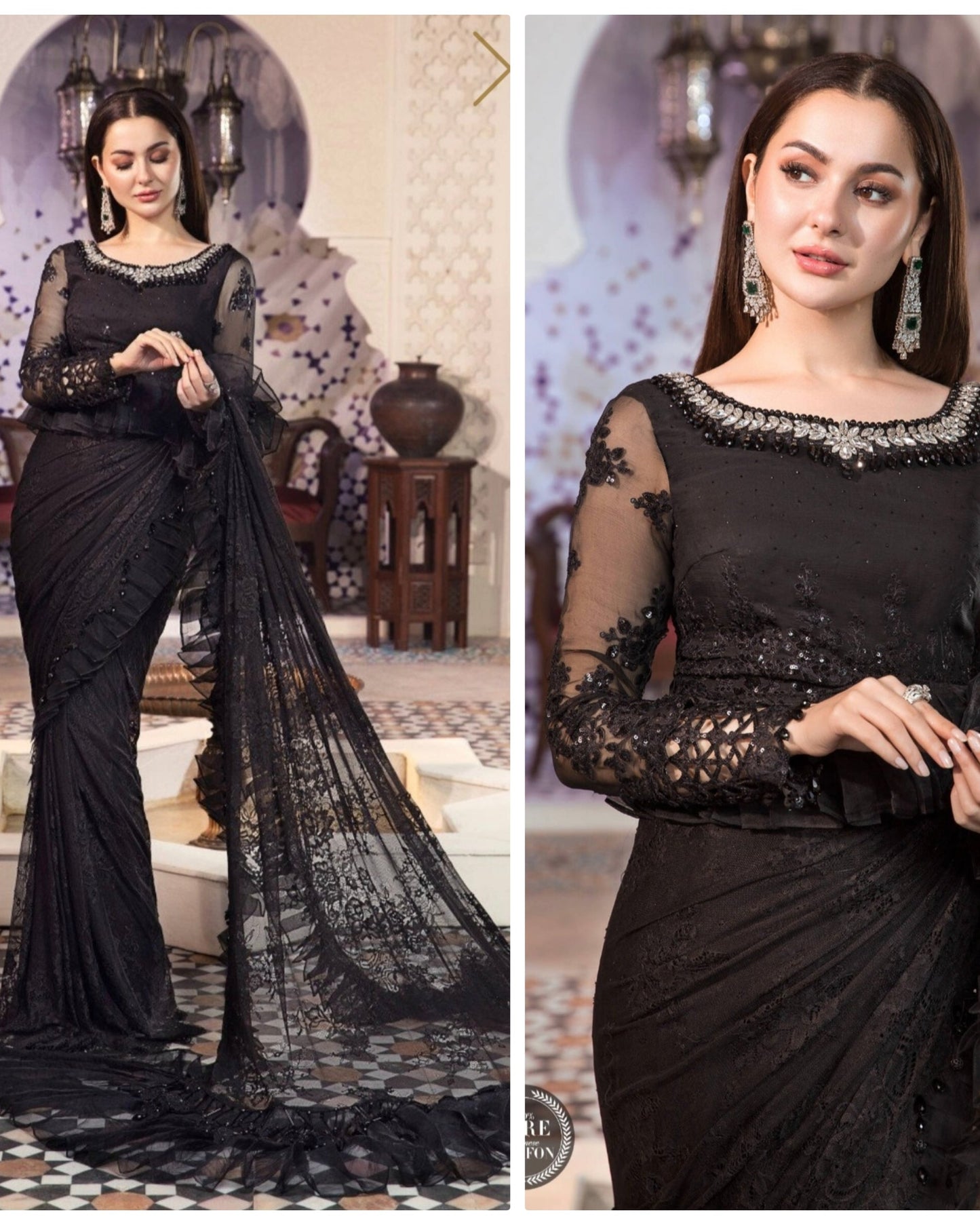 Mariab Luxury Chiffon Saree Hit Code