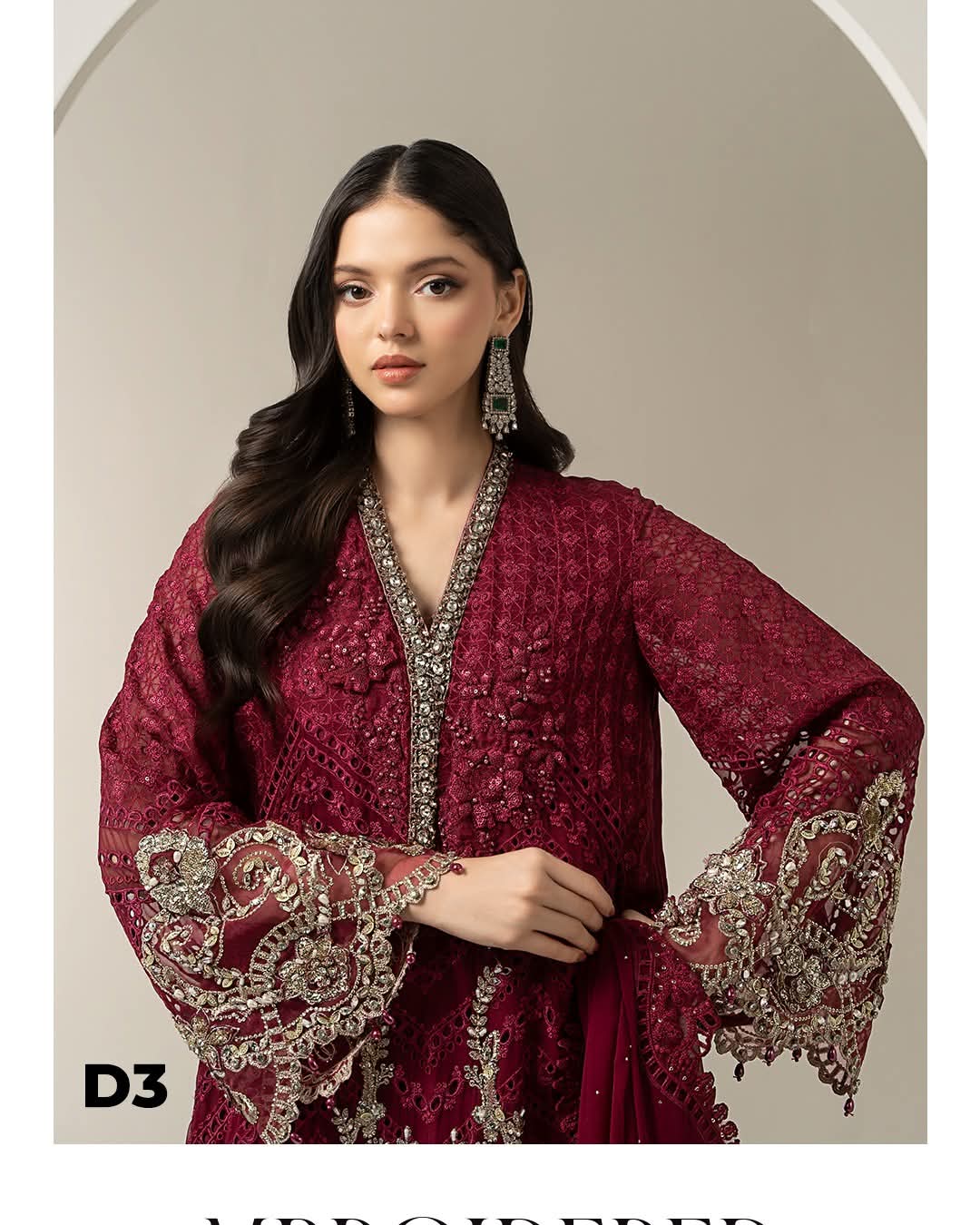 Mariab Luxury Chiffon Collection 2025 Hit Code D3
