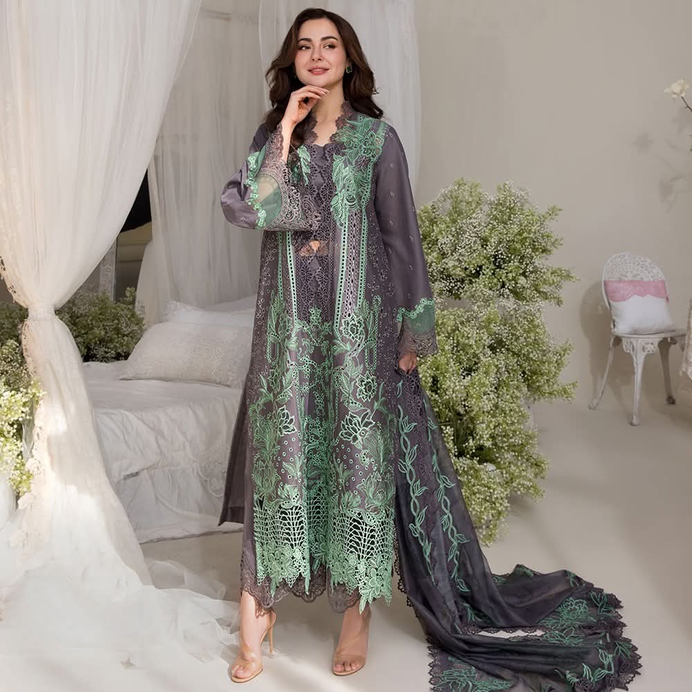 Sobia nazir Luxury Lawn 2025 Hit Code 3B Ele Grey