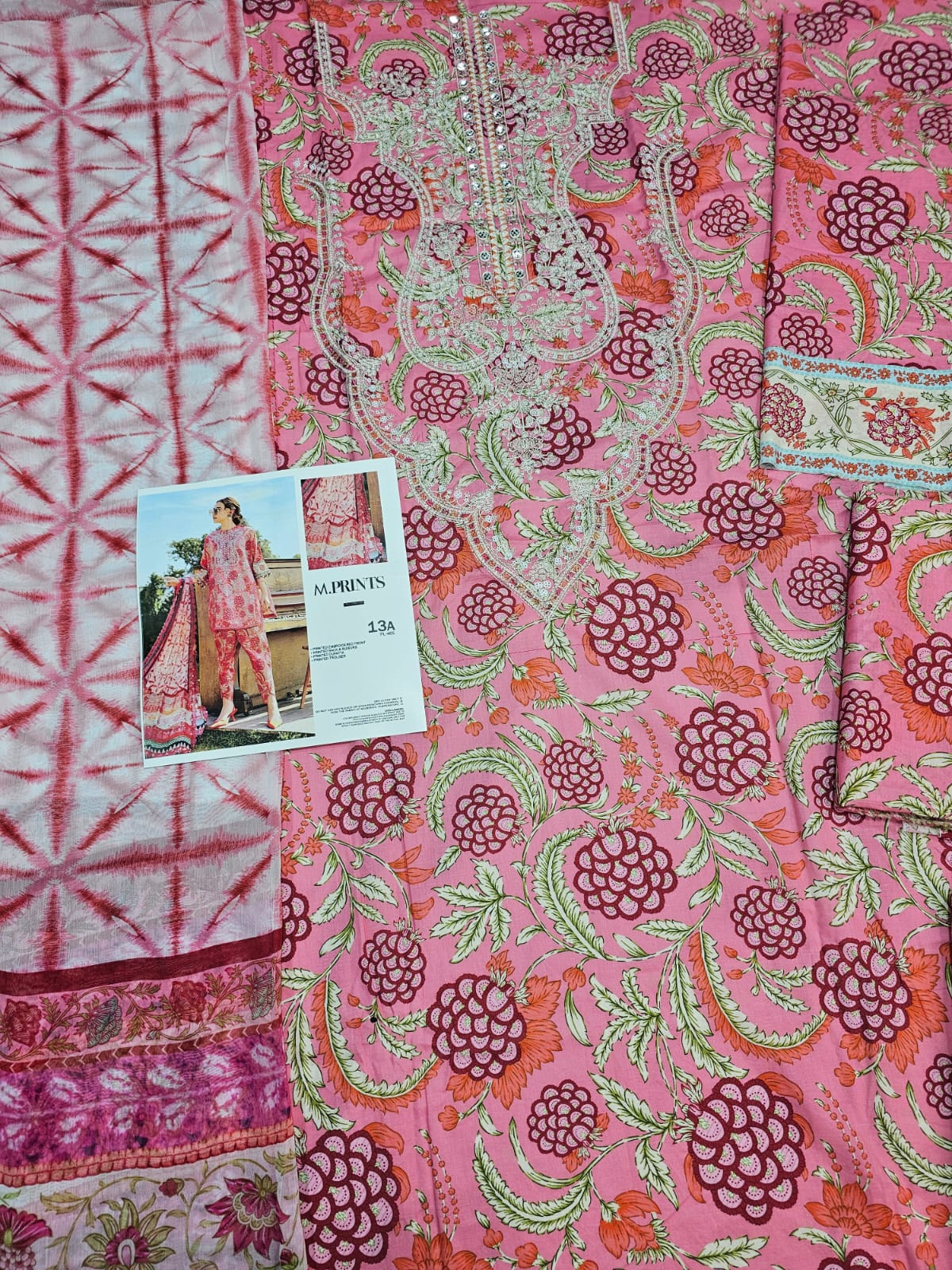 Mariab Mprints Lawn 2025 Hit Code 13A Strawberry Pink