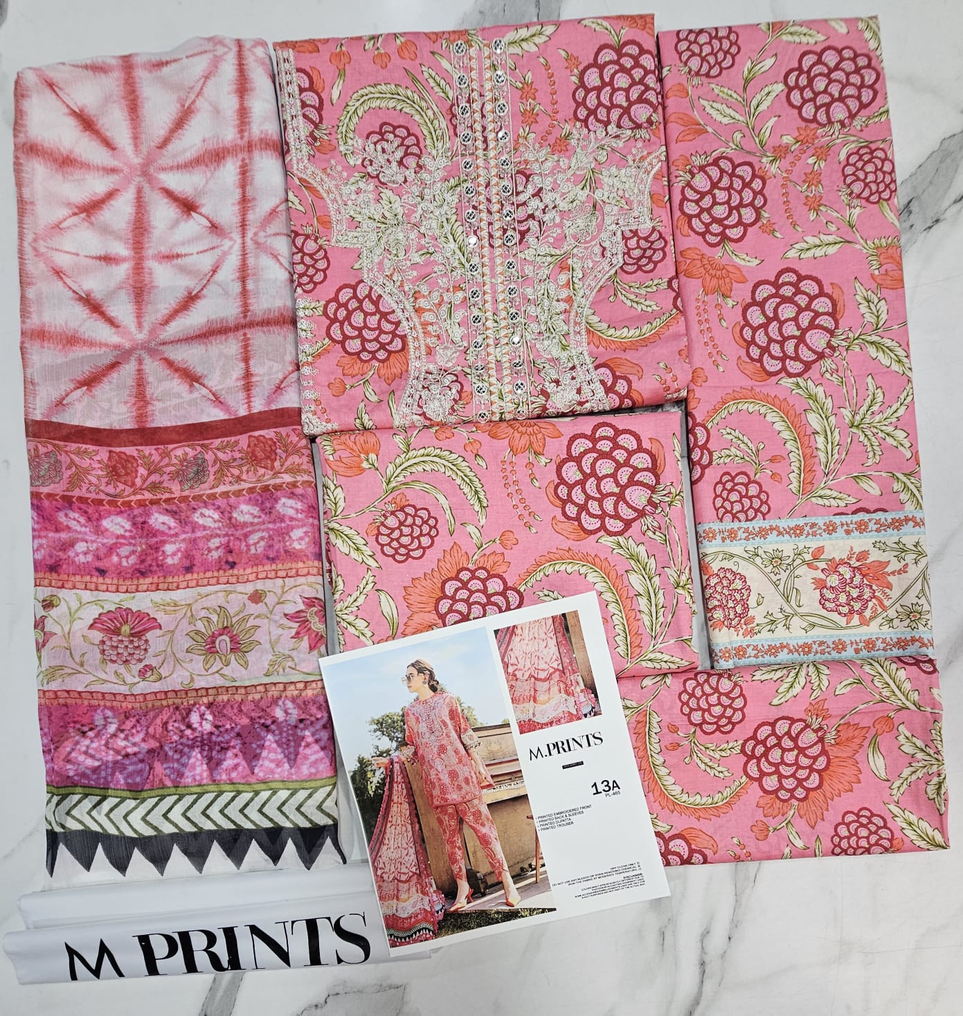 Mariab Mprints Lawn 2025 Hit Code 13A Strawberry Pink