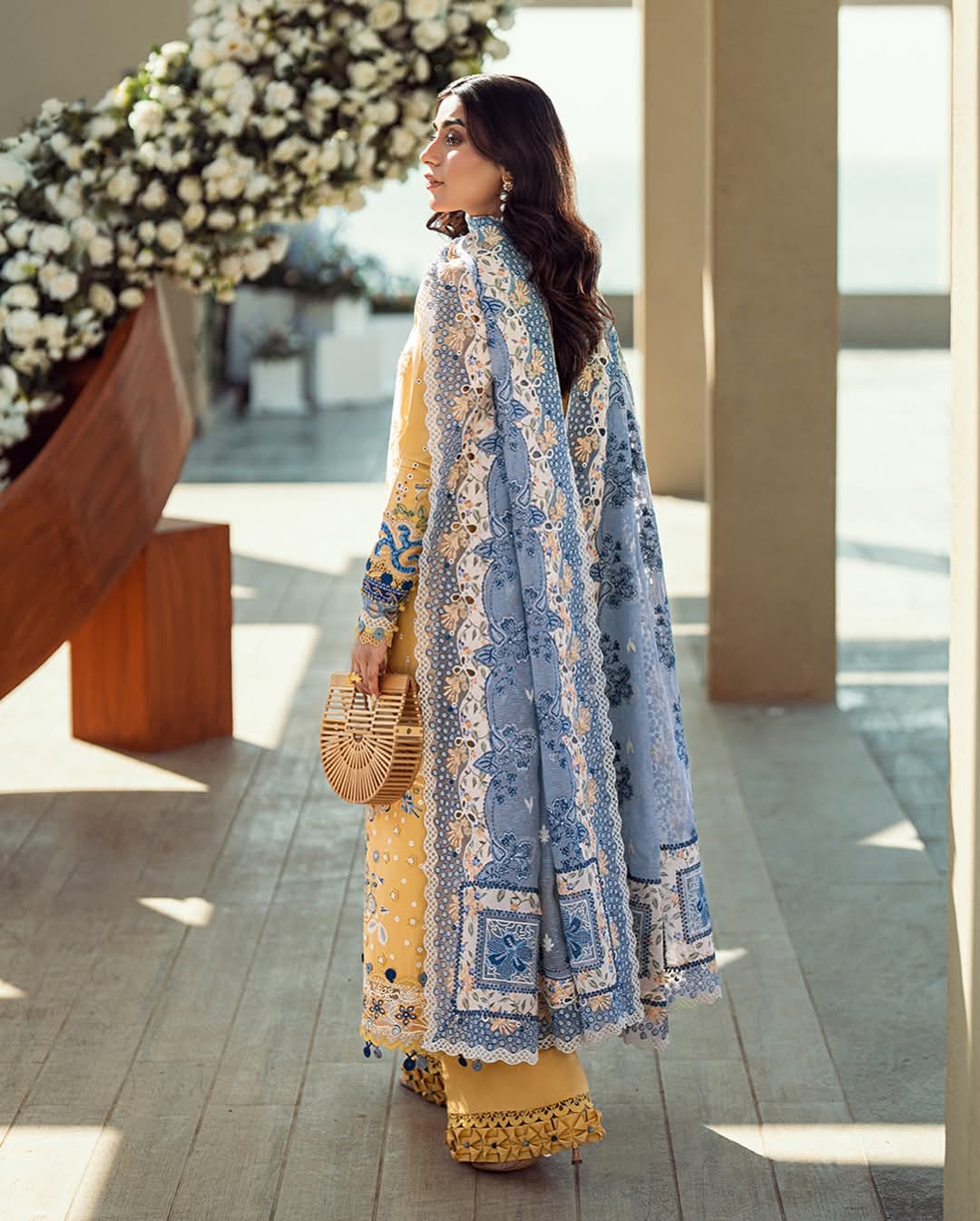 Qalamkar Luxury Lawn 2025 Hit Code 06 Mustard