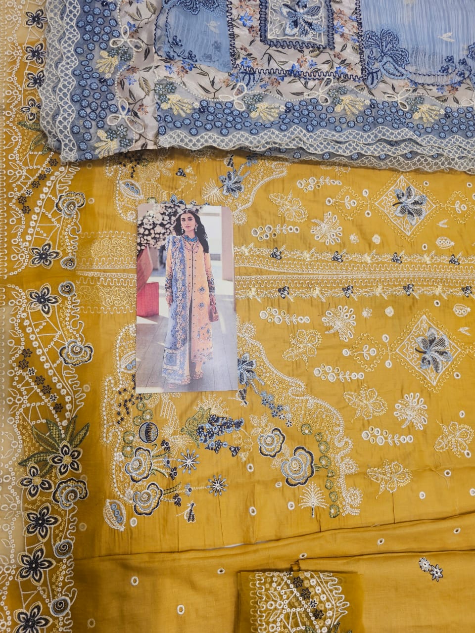 Qalamkar Luxury Lawn 2025 Hit Code 06 Mustard
