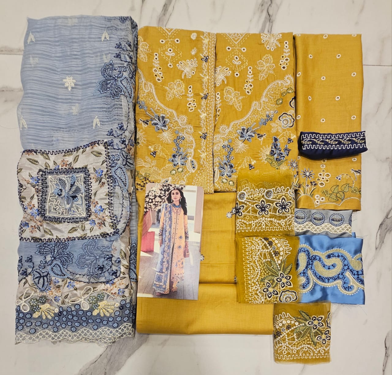 Qalamkar Luxury Lawn 2025 Hit Code 06 Mustard
