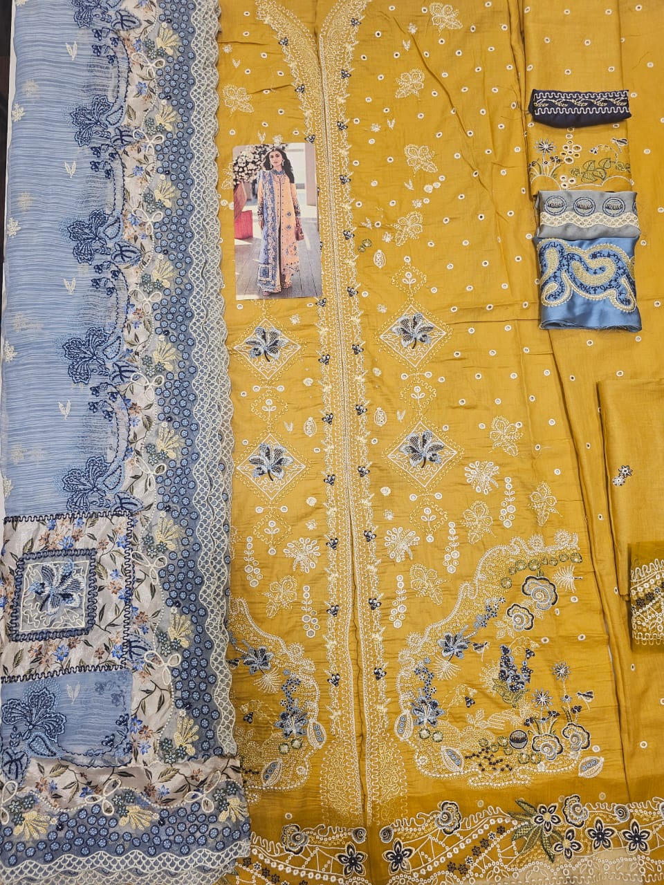 Qalamkar Luxury Lawn 2025 Hit Code 06 Mustard