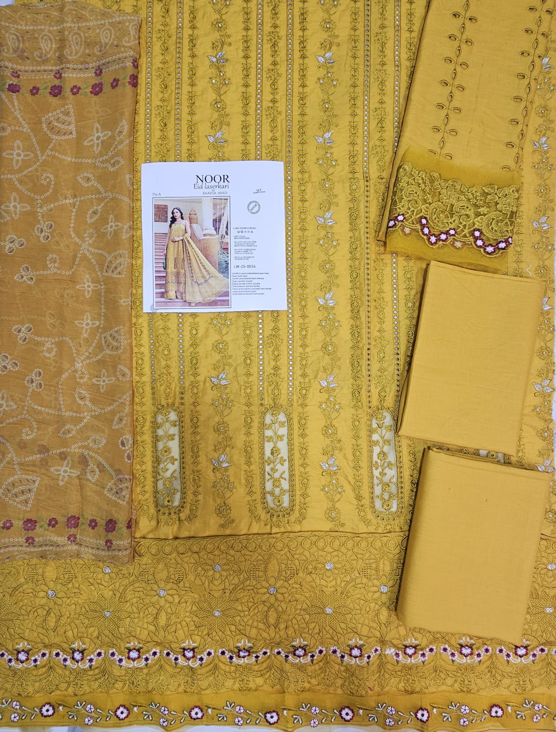 Noor By Sadia Luxury Lawn Laser Chikenkari 2025 Collection