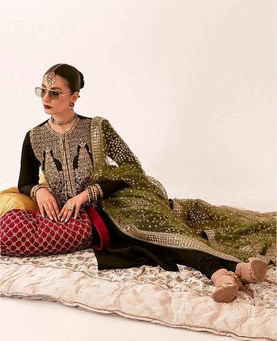 Hussain Rehar party Wear 2025 Hit Code Darya Black Gold