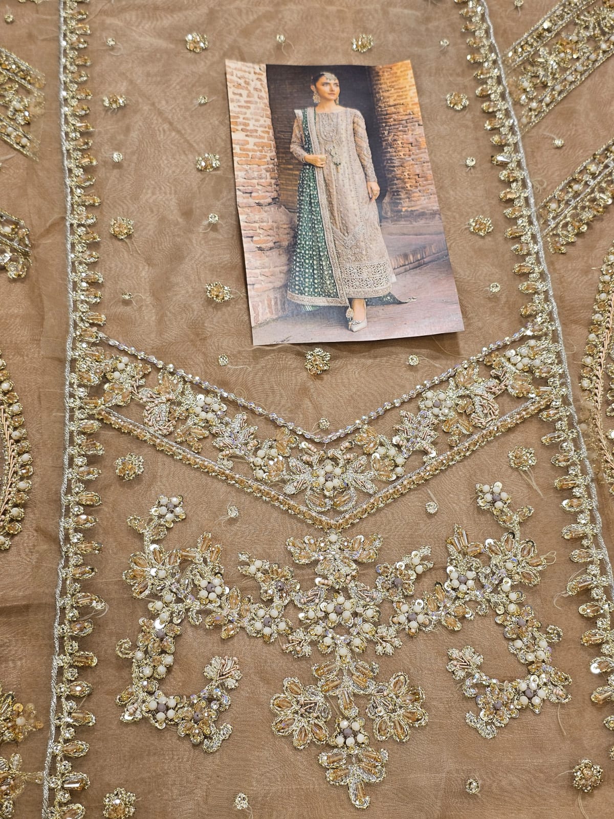 Mariab Brides Couture 2025 Hit Code D5 Green Jaal Chiffon Dupata
