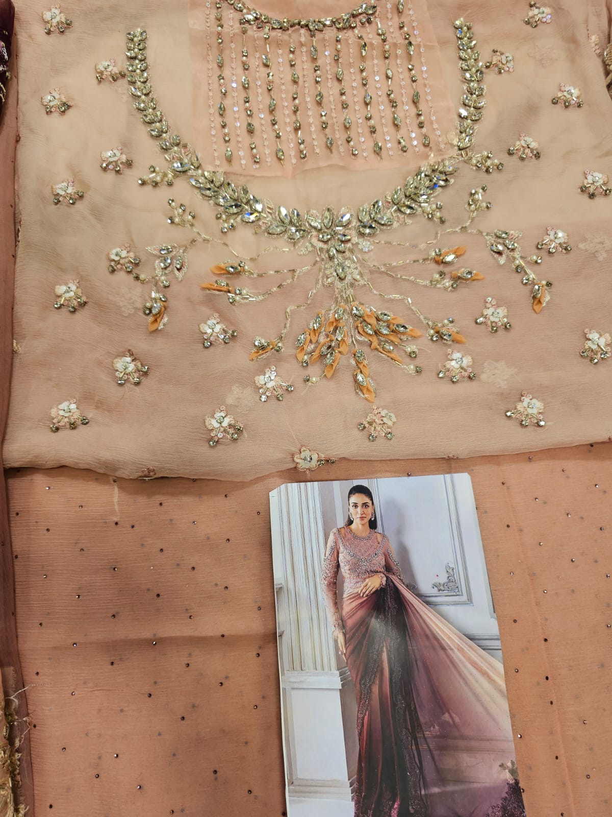Mariab Luxury Chiffon Collection 2025 Hit Code Chiffon Saree D1