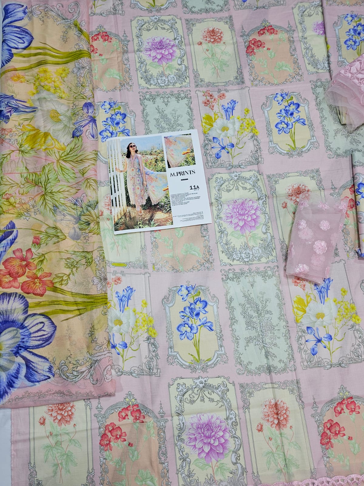 Mariab Mprints Lawn 2025 Hit Code 11A Pink