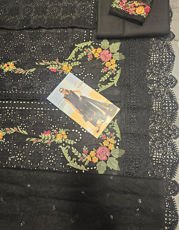 Mariab Eid ul azha Luxury Lawn Collection 2025 Hit Code D1 Black