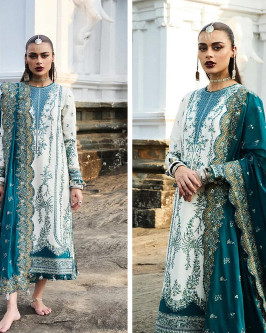 Hussain Rehar Luxury Lawn 2025 Hit Code Veil