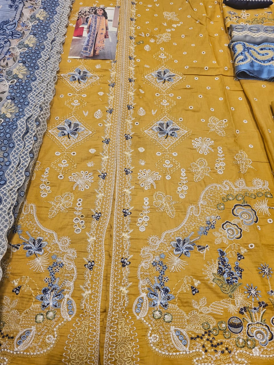 Qalamkar Luxury Lawn 2025 Hit Code 06 Mustard
