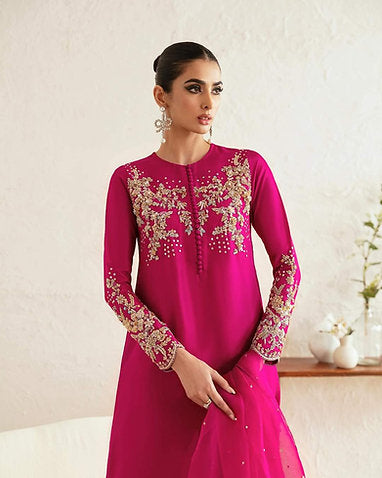 Kanwal malik party Wear 2025 Hit Code Shoking With Gold Work