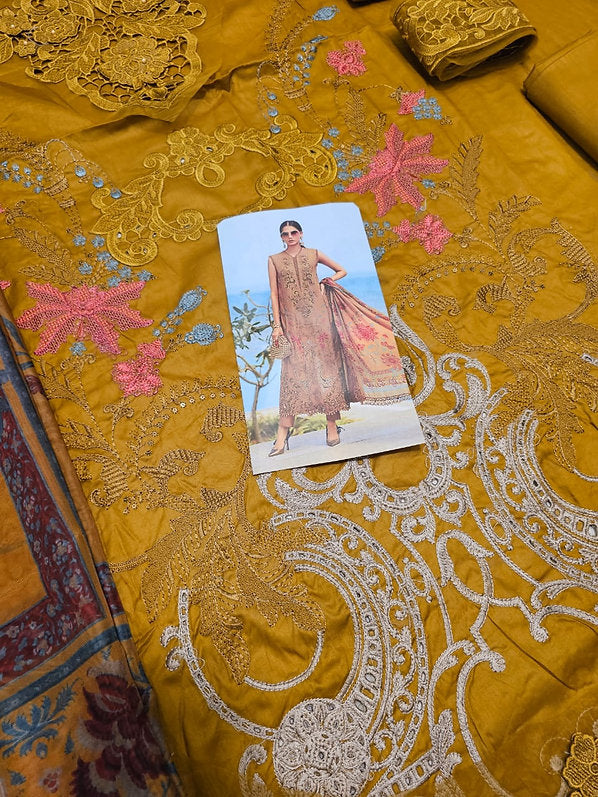 Mariab Eid ul azha Luxury Lawn Collection 2025 Hit Code D6