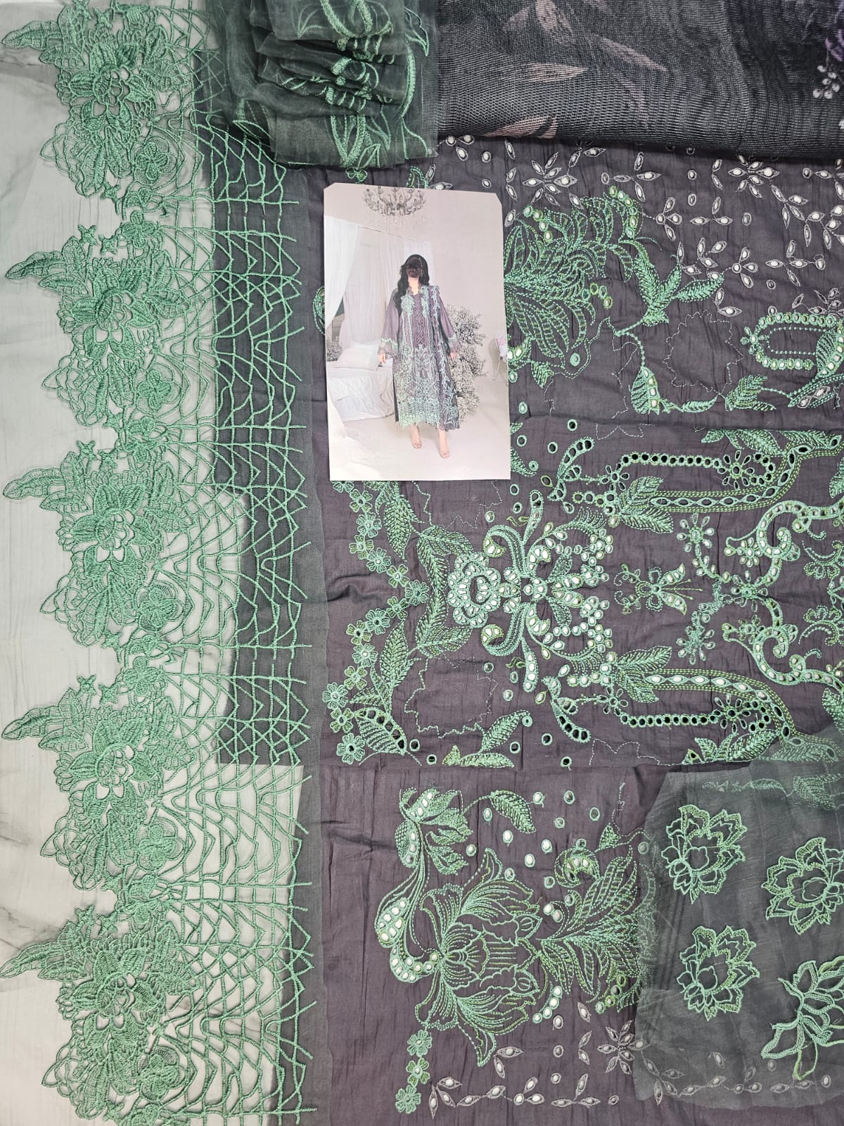 Sobia nazir Luxury Lawn 2025 Hit Code 3B Ele Grey