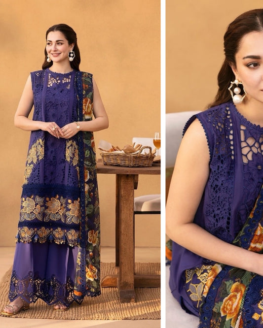 Saira Rizwan Luxury Lawn 2025 Hit Code 1A purple