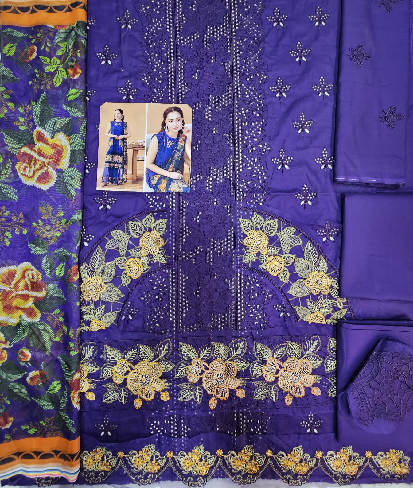 Saira Rizwan Luxury Lawn 2025 Hit Code 1A purple