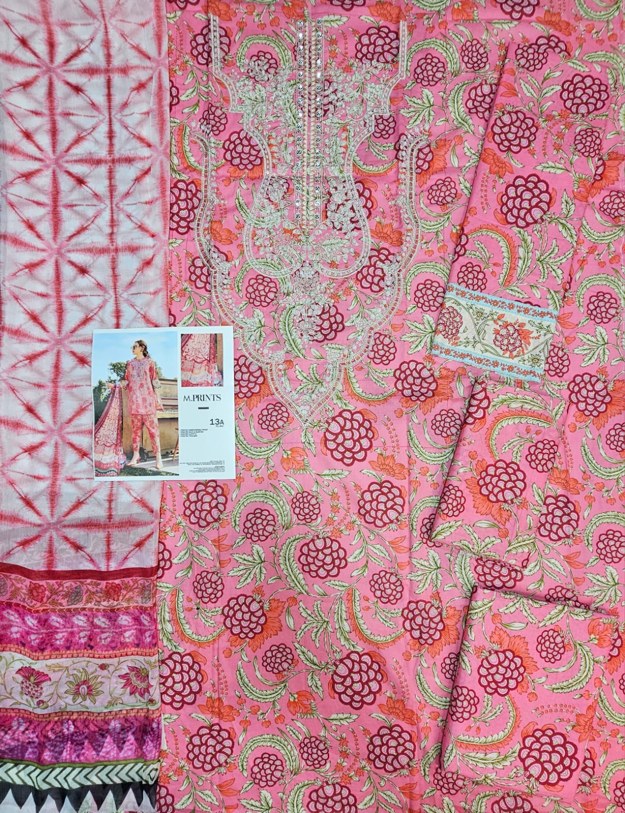 Mariab Mprints Lawn 2025 Hit Code 13A Strawberry Pink
