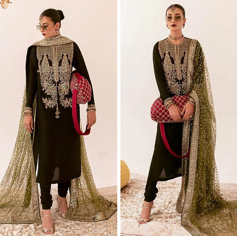 Hussain Rehar party Wear 2025 Hit Code Darya Black Gold