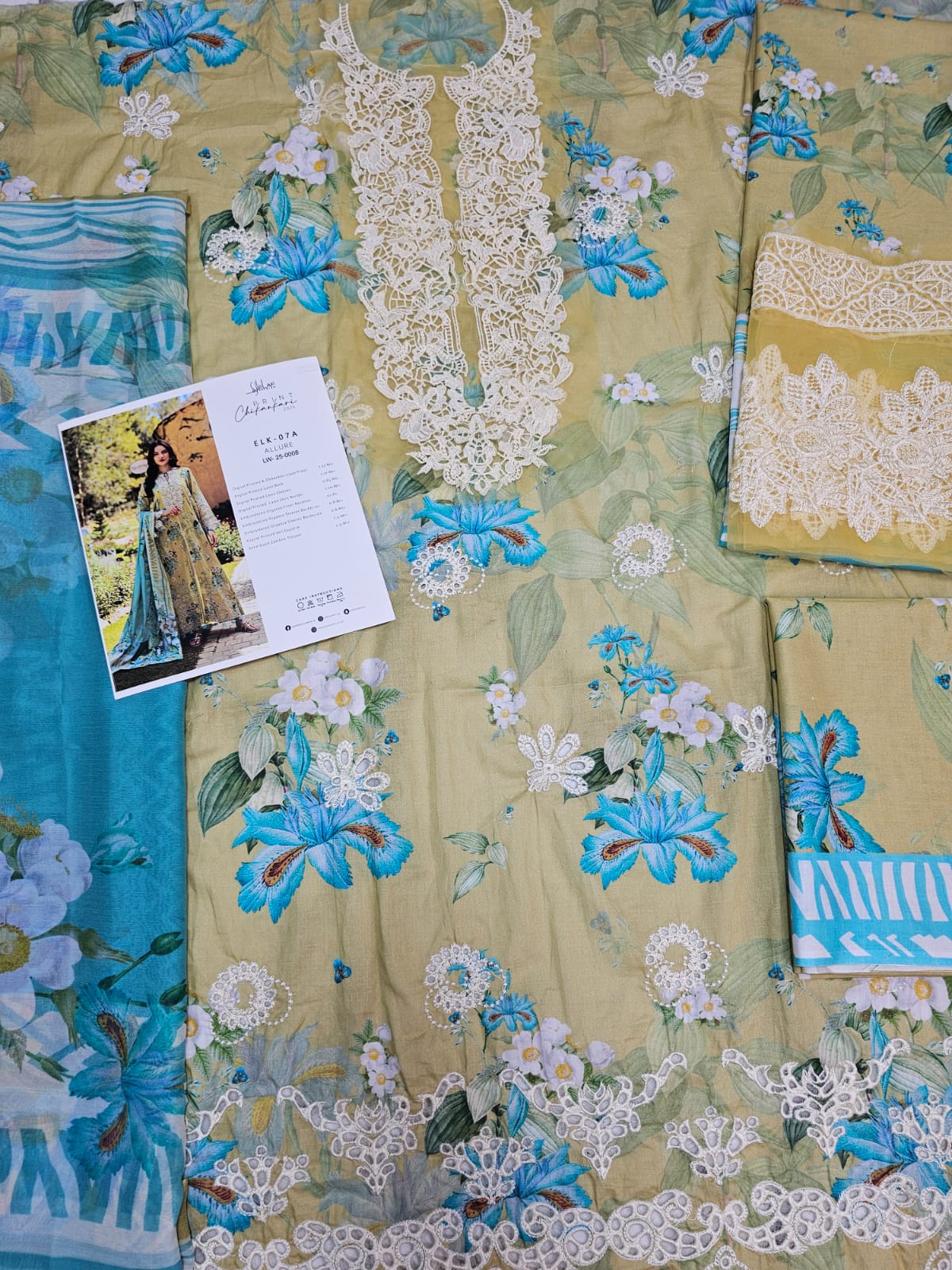Elaf Print Chikenkari Luxury Lawn 2025