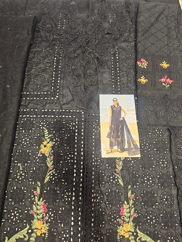 Mariab Eid ul azha Luxury Lawn Collection 2025 Hit Code D1 Black