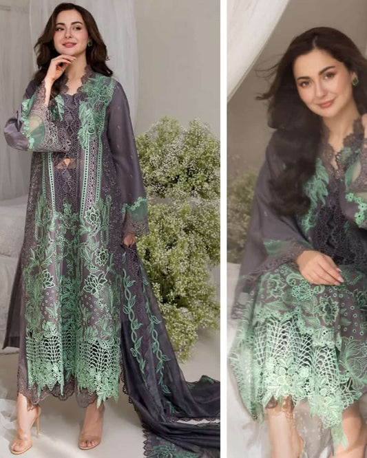Sobia nazir Luxury Lawn 2025 Hit Code 3B Ele Grey