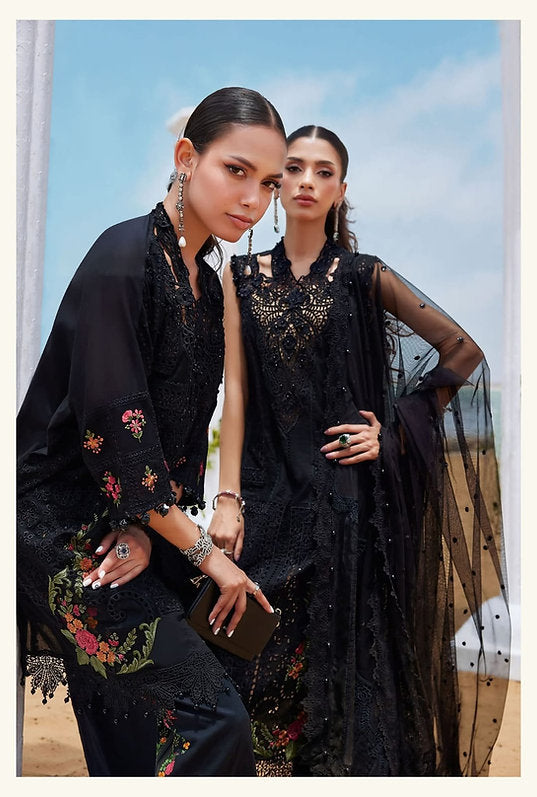 Mariab Eid ul azha Luxury Lawn Collection 2025 Hit Code D1 Black