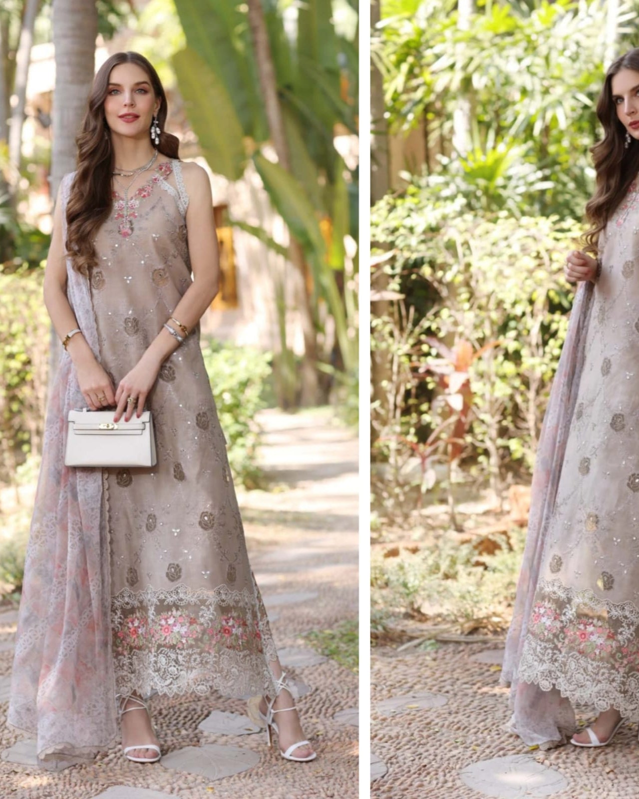 Noor by Sadia Luxury Lawn 2025 Hit Code D8