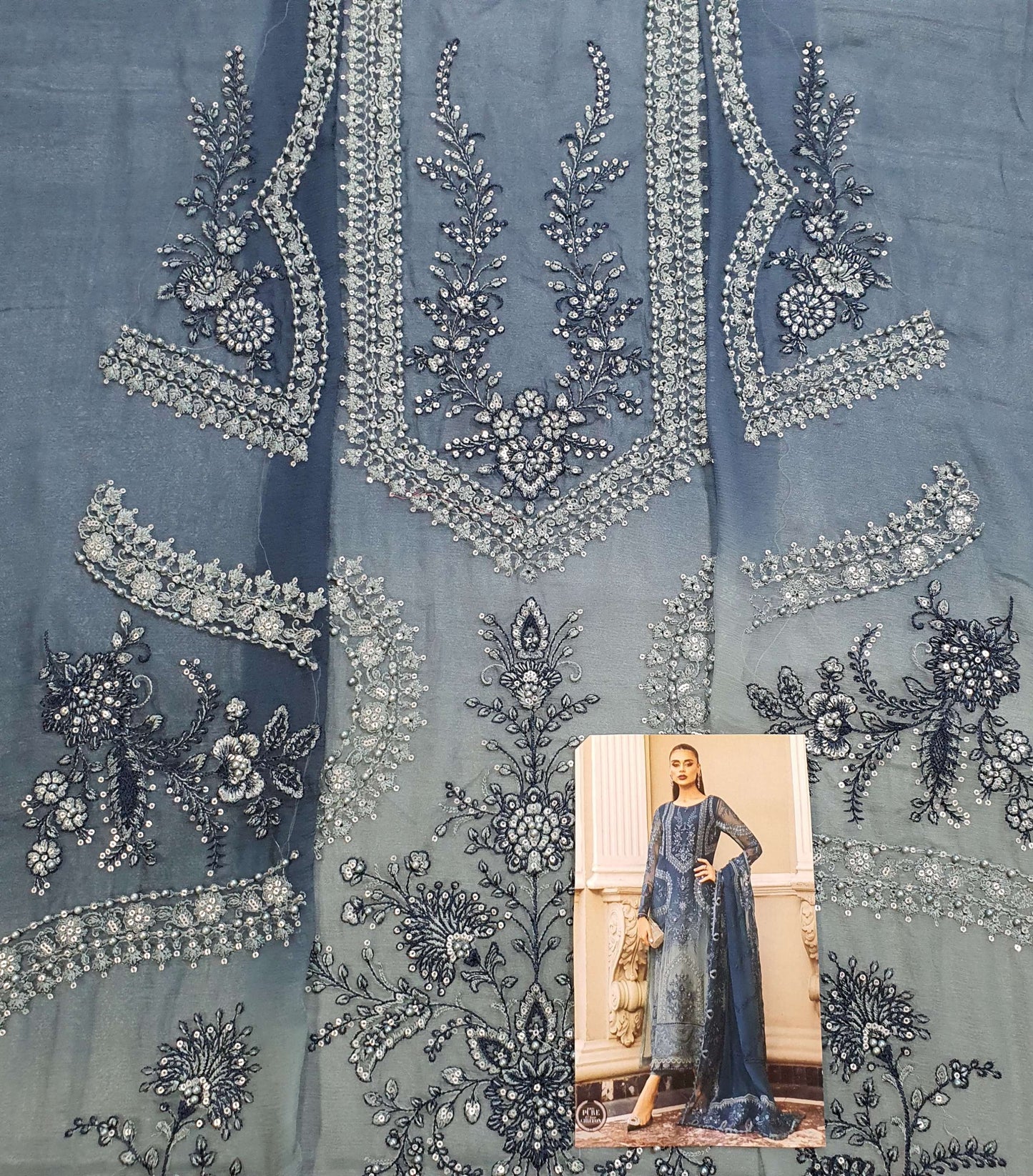 Mariab Luxury Silk Chiffon Collection 2023 Hit Code D2