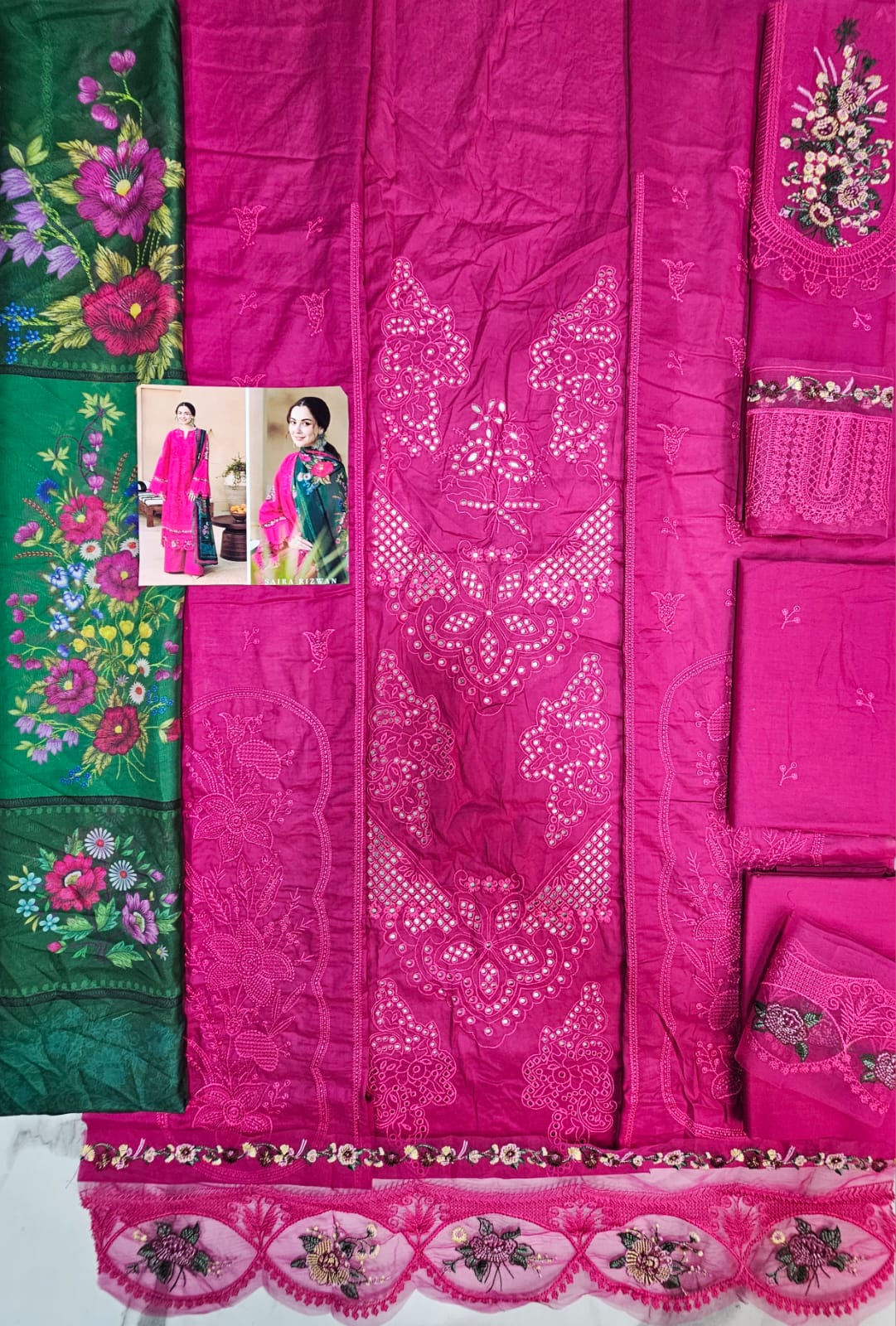 Saira Rizwan Luxury Lawn 2025 Hit Code 6A Shoking