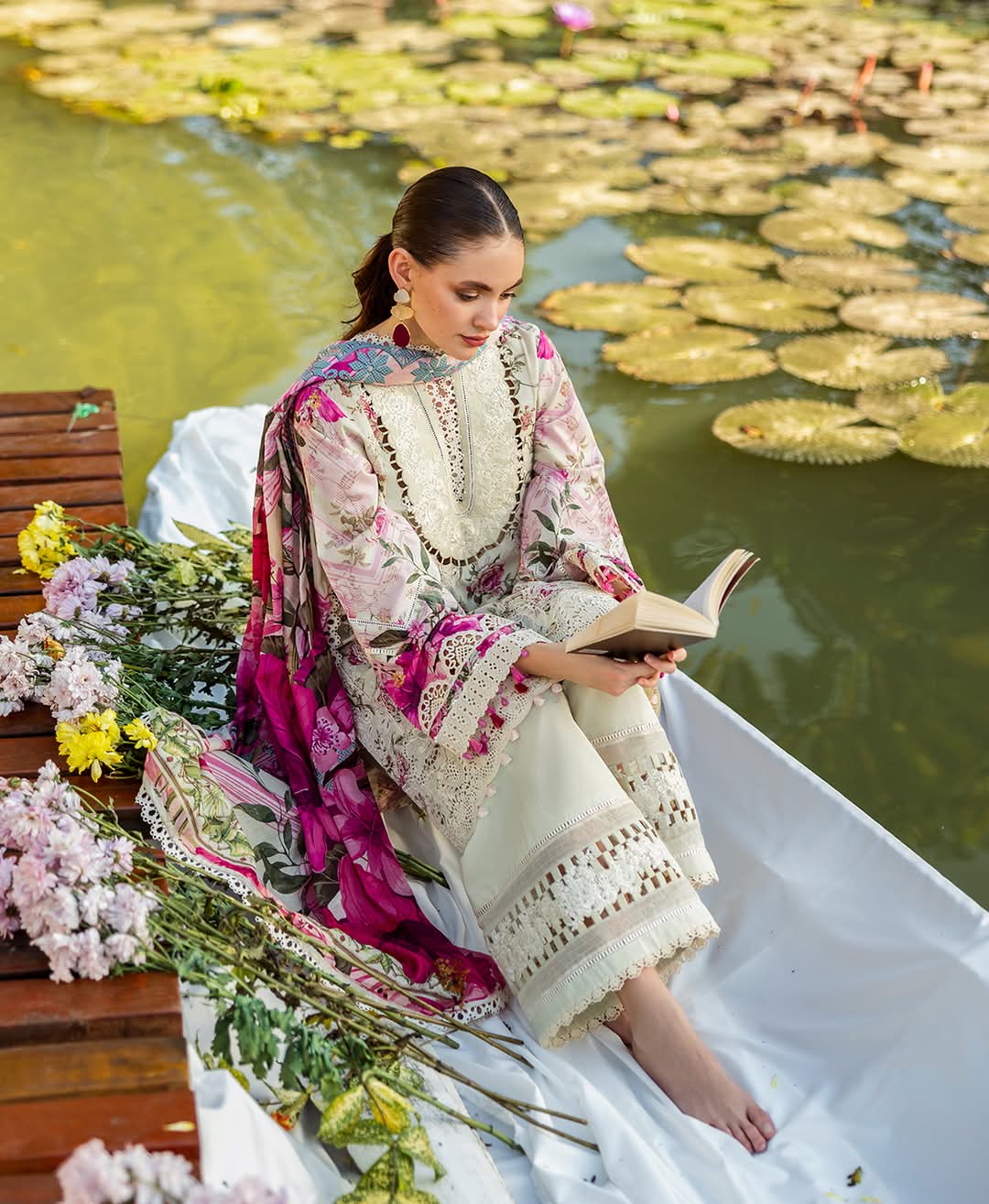 Elaf Print Chikenkari Luxury Lawn 2025