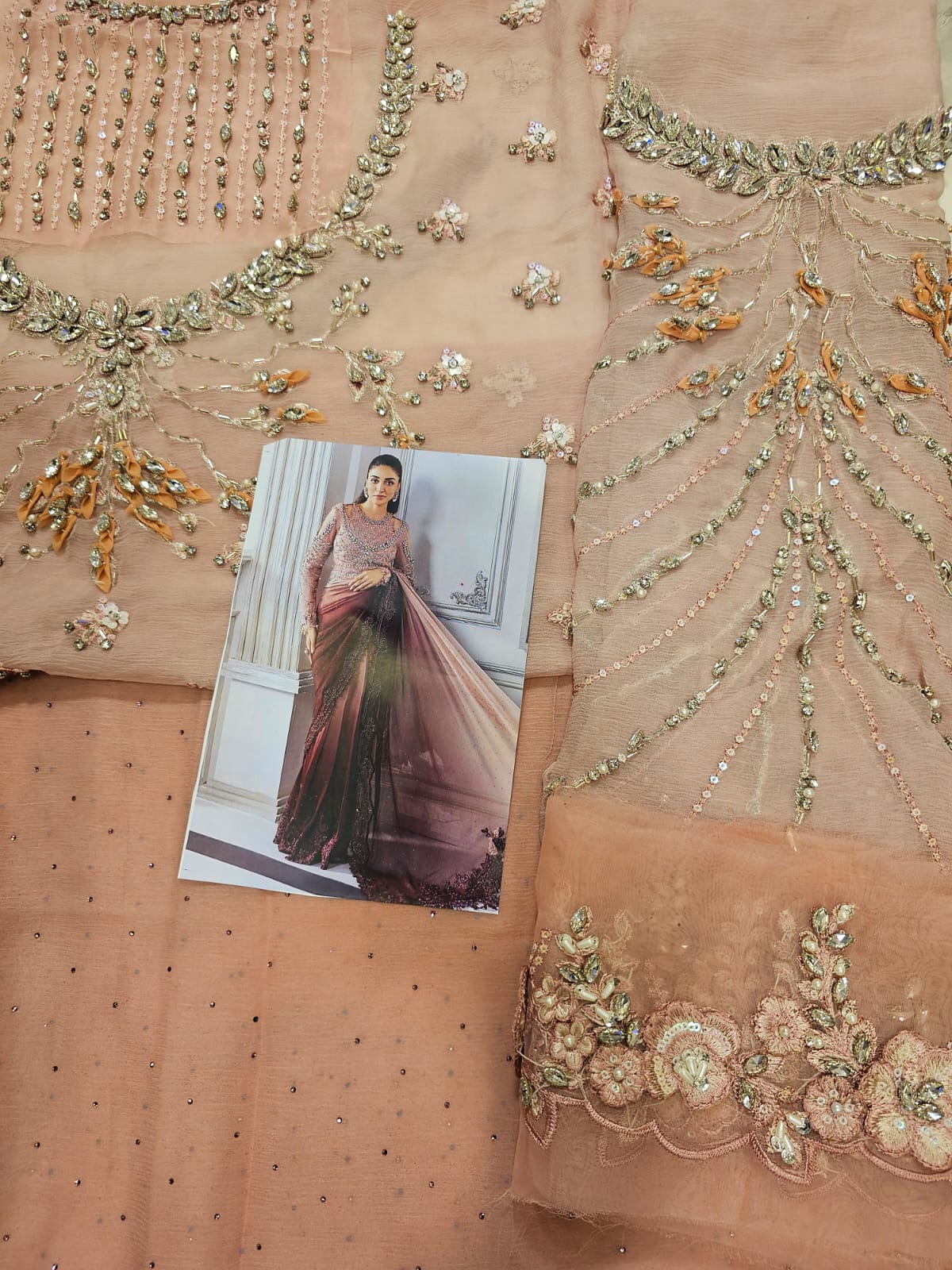 Mariab Luxury Chiffon Collection 2025 Hit Code Chiffon Saree D1