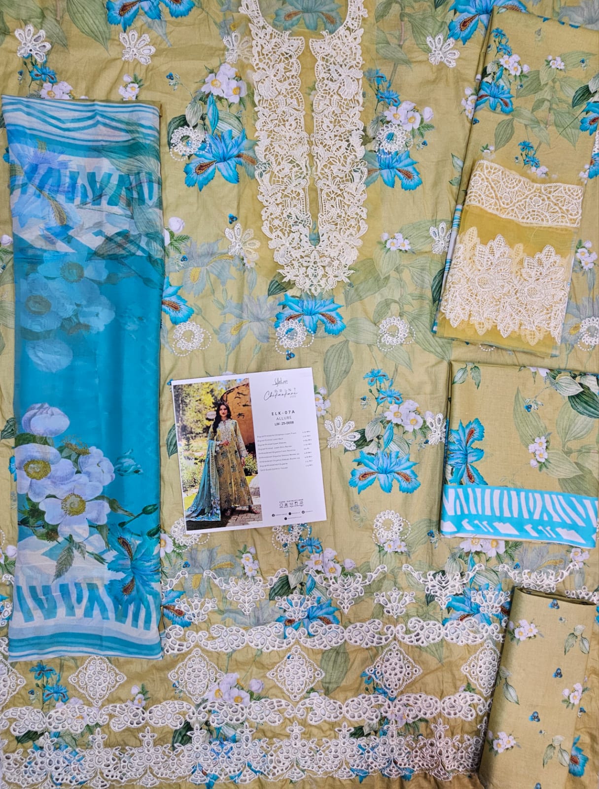 Elaf Print Chikenkari Luxury Lawn 2025