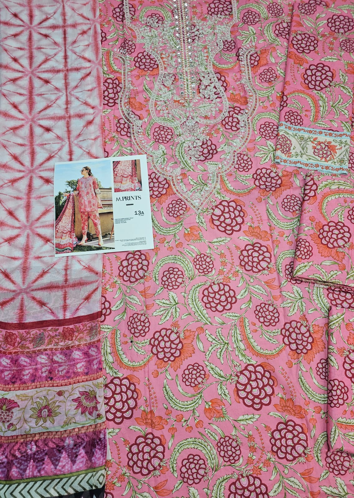 Mariab Mprints Lawn 2025 Hit Code 13A Strawberry Pink