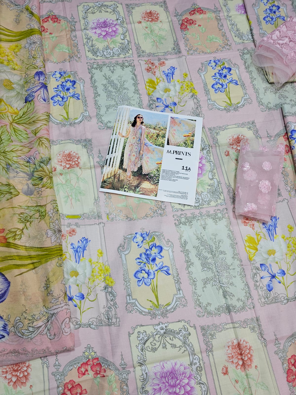 Mariab Mprints Lawn 2025 Hit Code 11A Pink