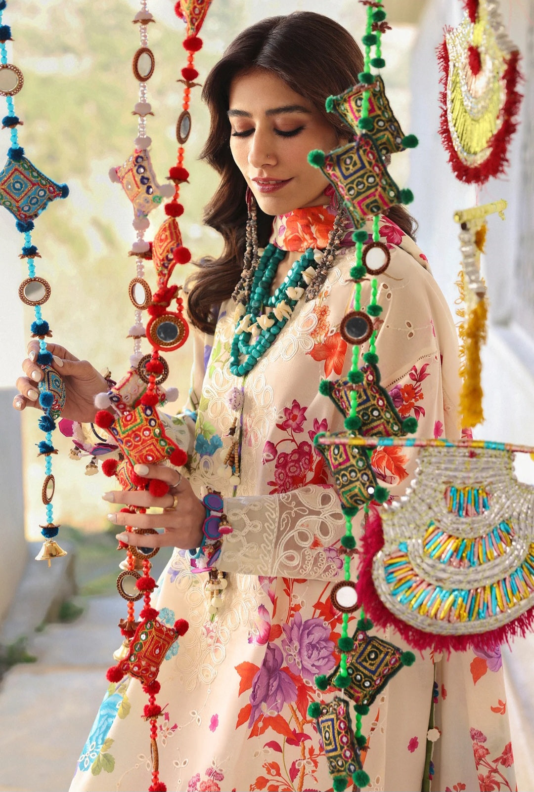 Zaha Luxury Lawn 2025 Hit Code 7B Multi Caremal  Chikenkari