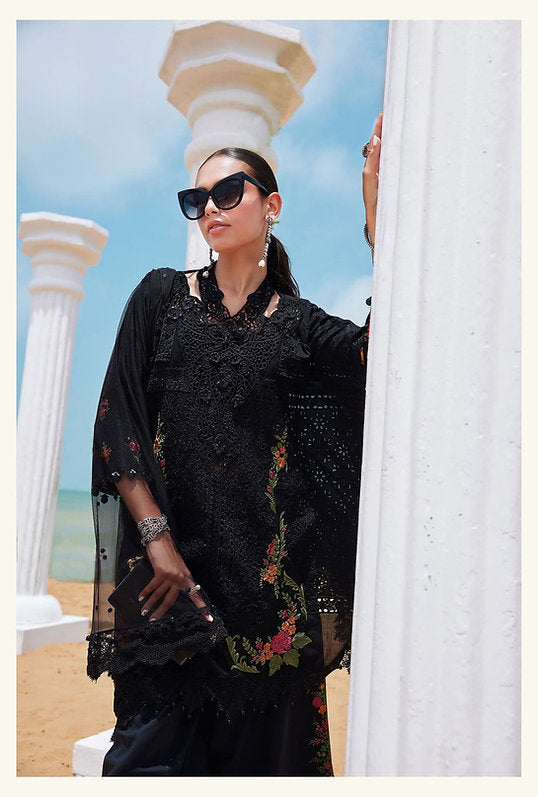 Mariab Eid ul azha Luxury Lawn Collection 2025 Hit Code D1 Black